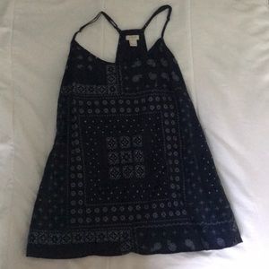 J. Crew navy blue linen tank top